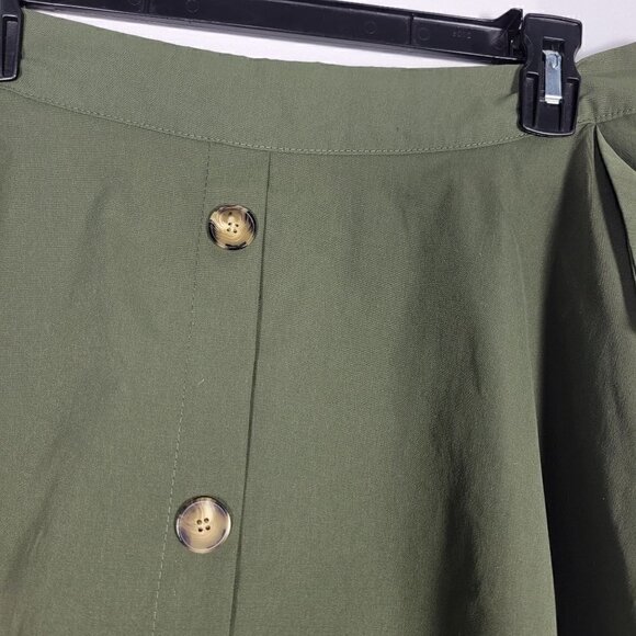 Shein Women's Green Single Breasted Flare Skirt with Button Details Size XL - Picture 3 of 11